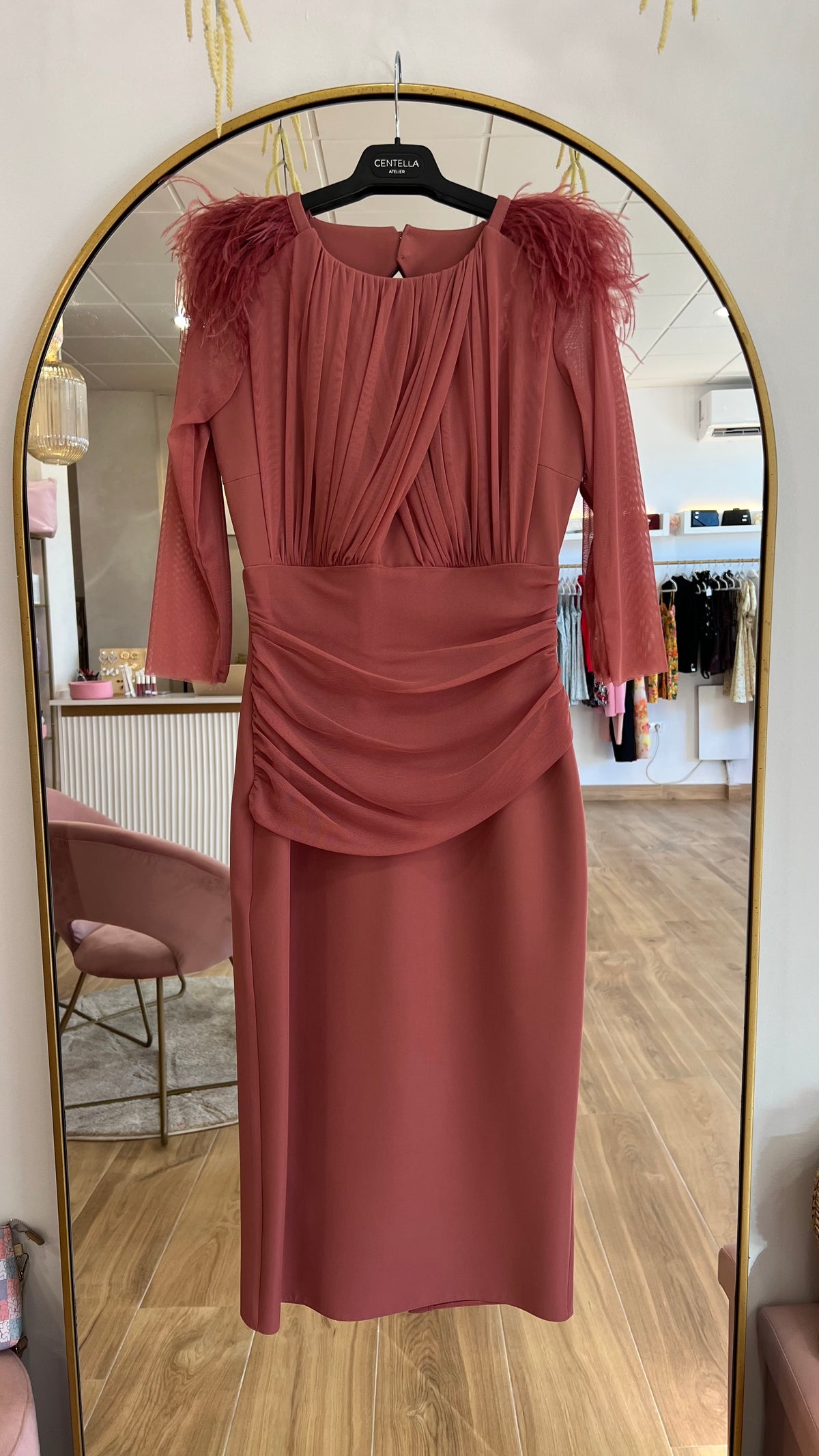 Vestido Leonor Rosa Marsala “Made in Spain”