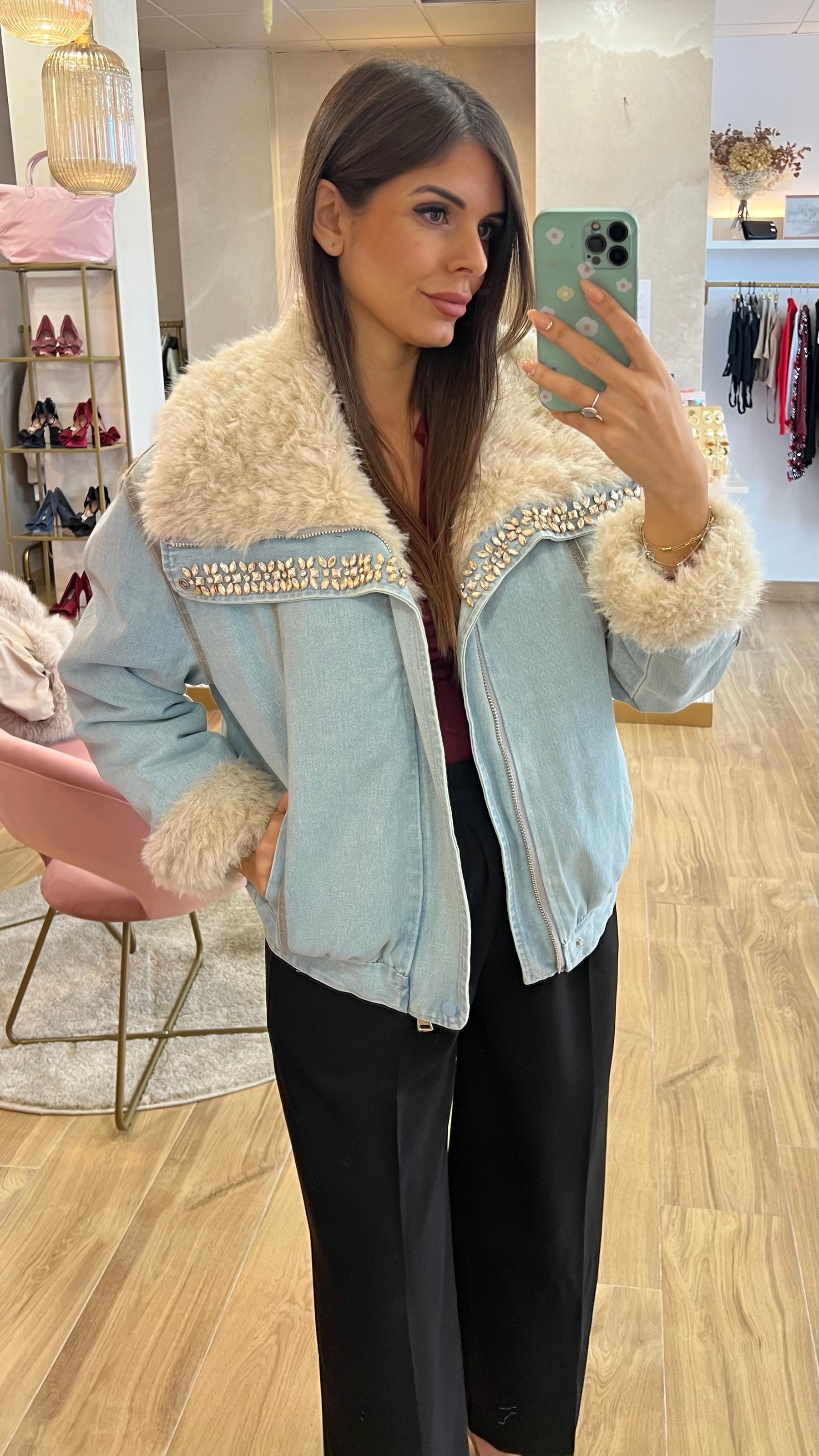Chaqueta Denim Glam Fur