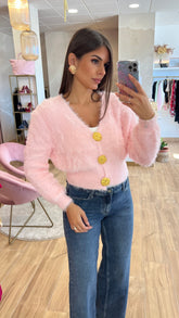 Rebeca Botones Oro Rosa