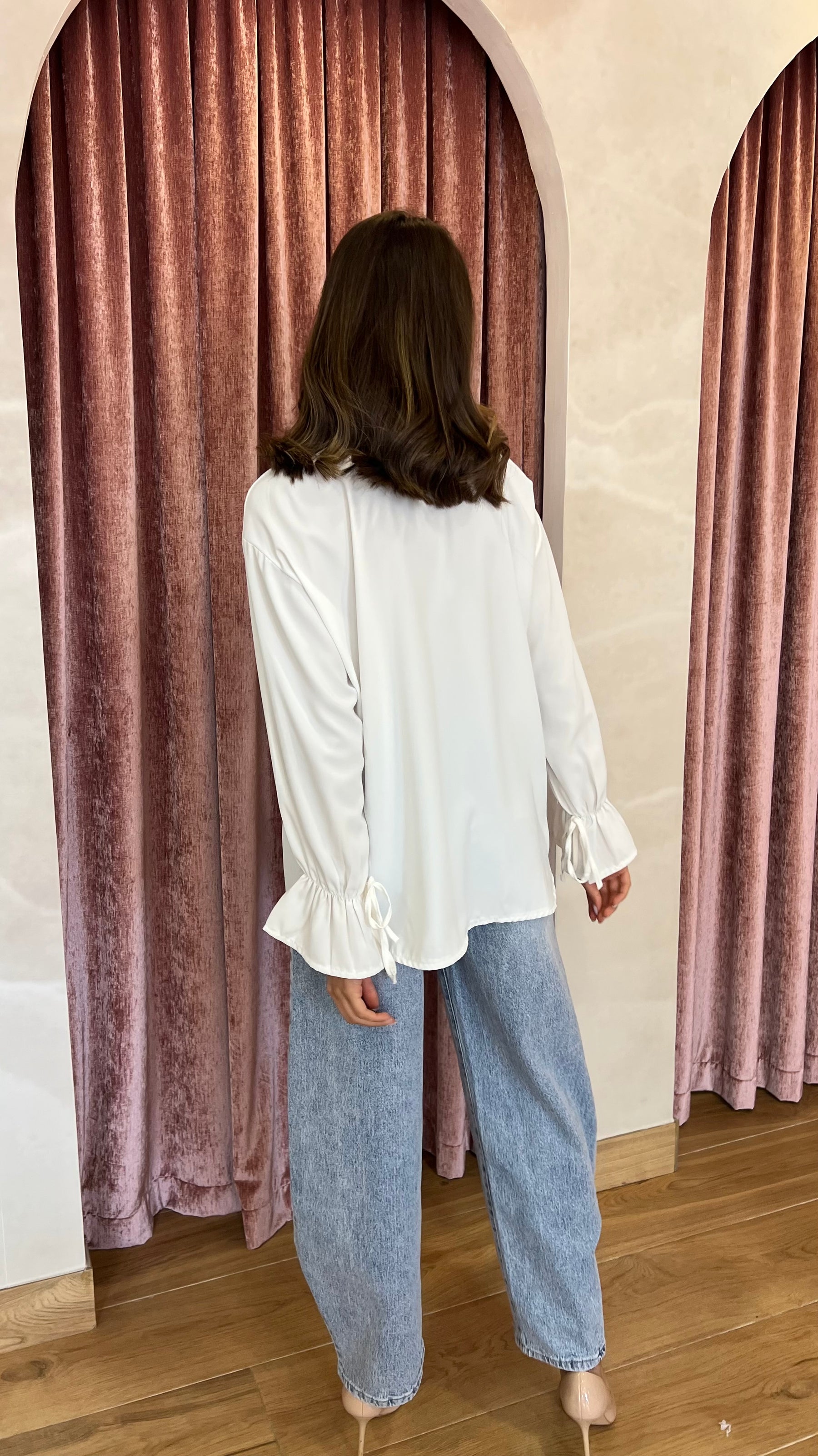 Camisa Botones Oro Blanca