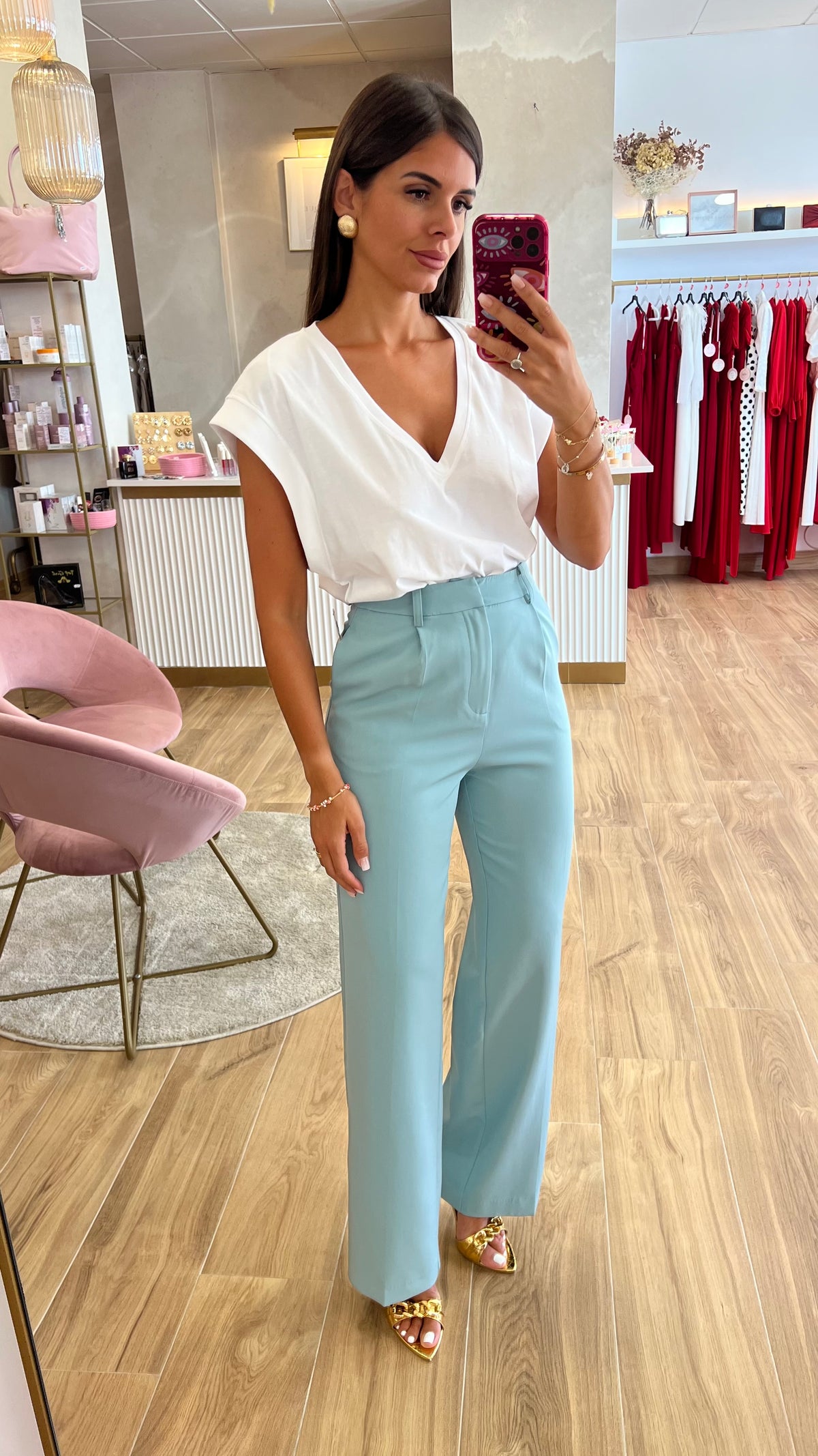 Pantalón Pinzas AguaMarina