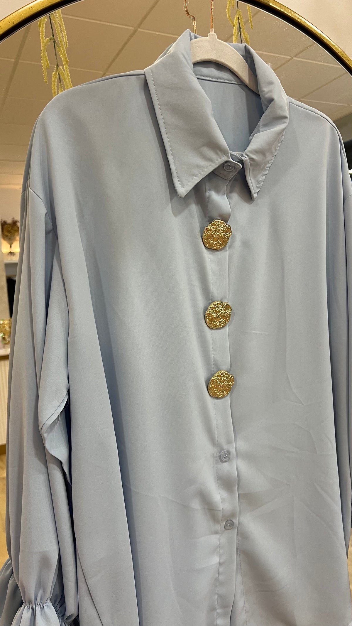 Camisa Botones Oro Celeste