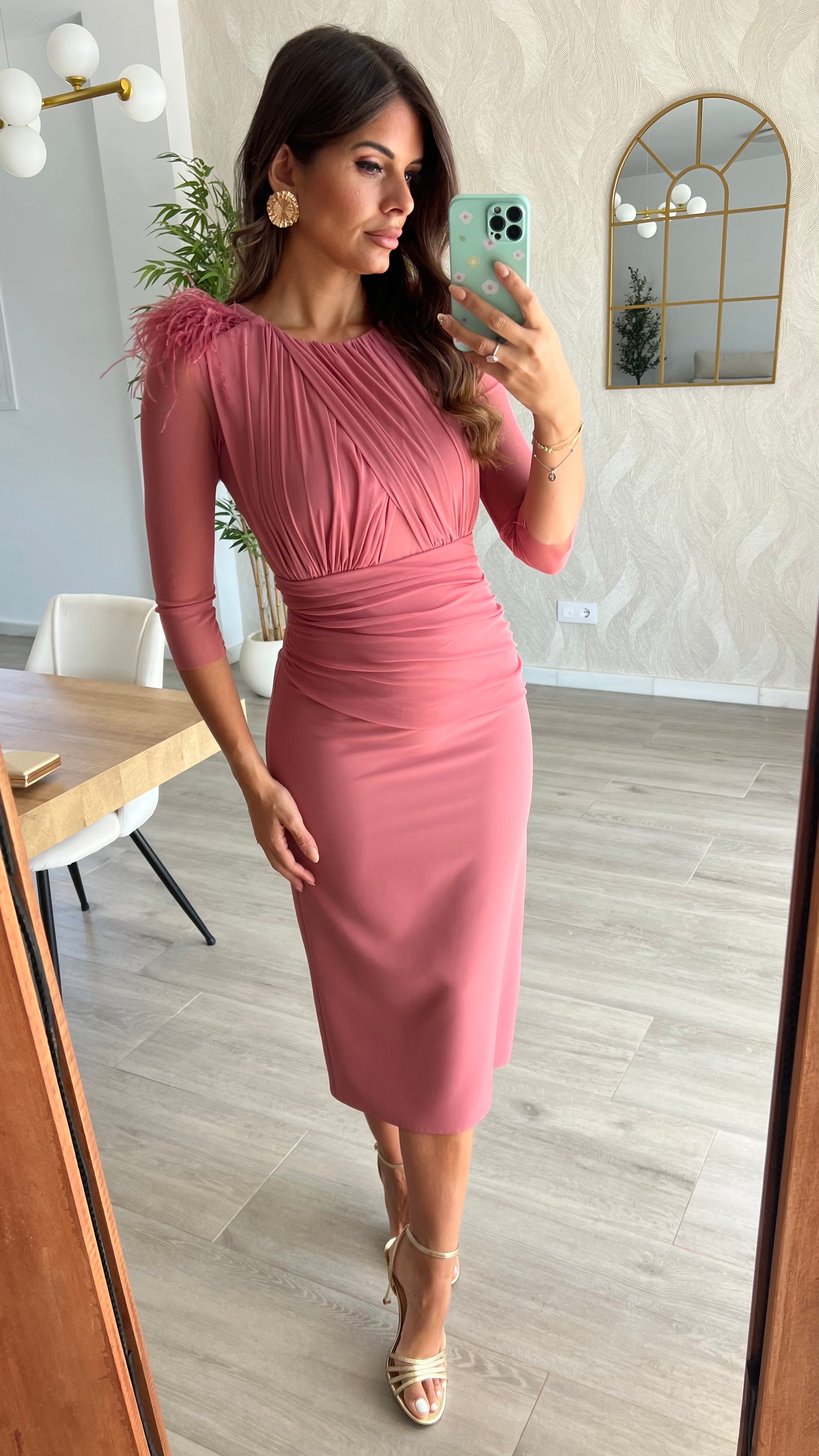 Vestido Leonor Rosa Marsala “Made in Spain”