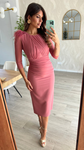 Vestido Leonor Rosa Marsala “Made in Spain”