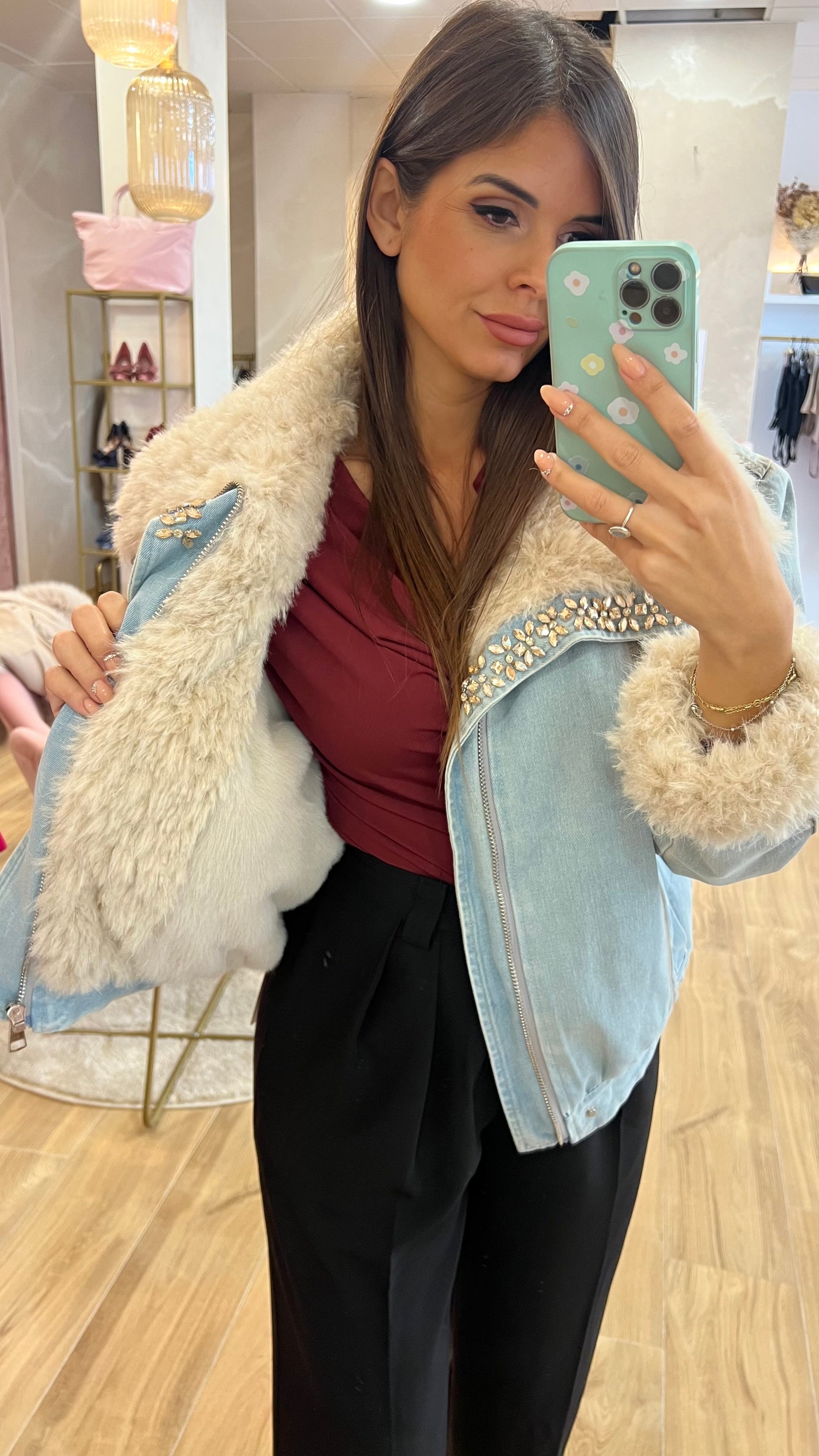 Chaqueta Denim Glam Fur