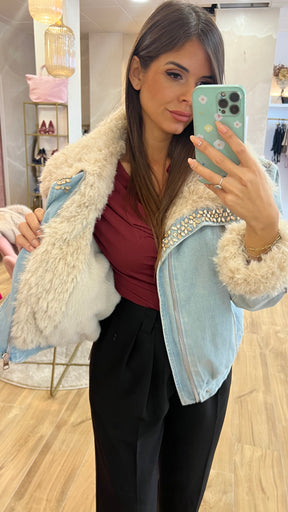 Chaqueta Denim Glam Fur