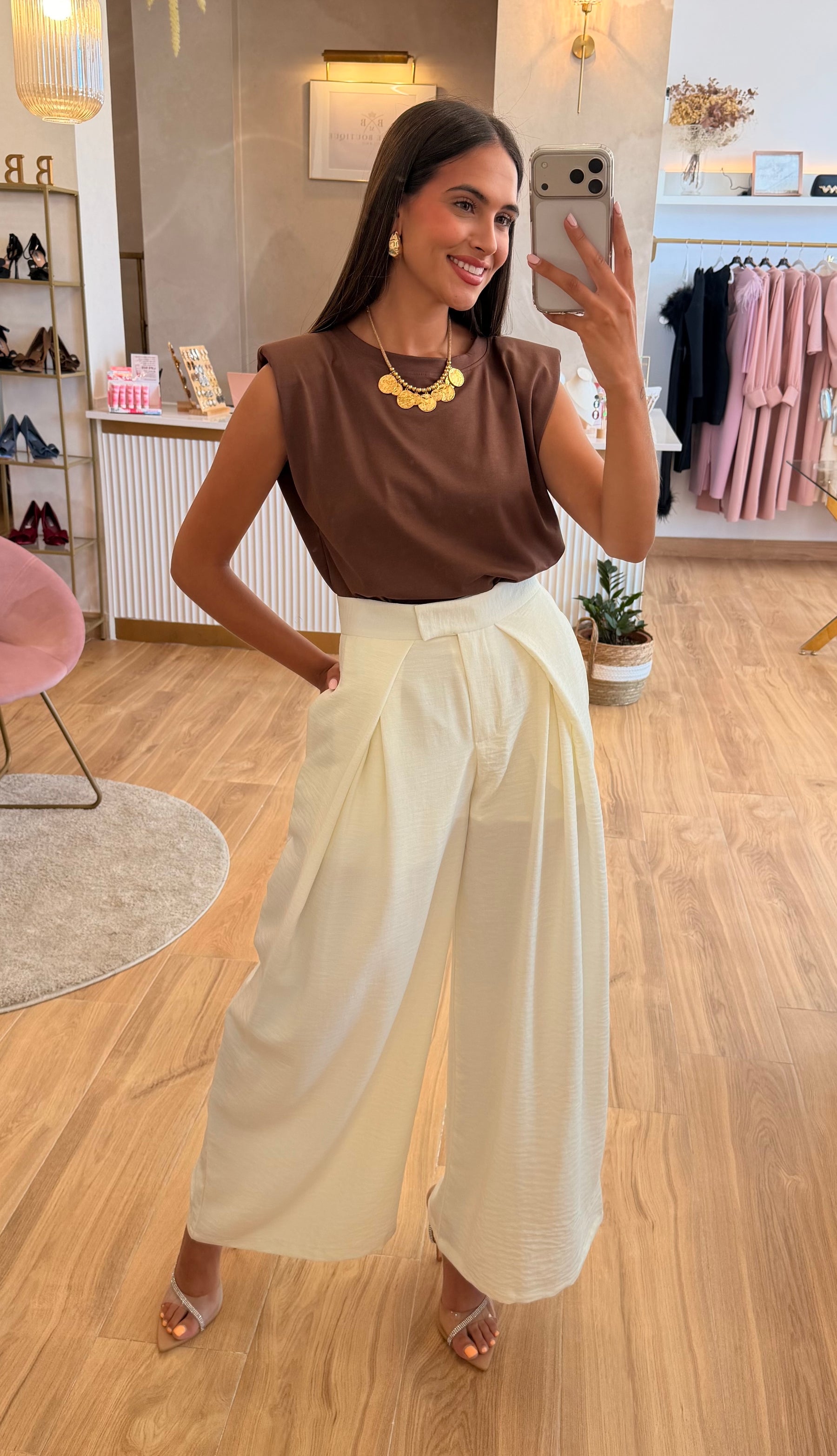 Pantalón Palazzo Beige