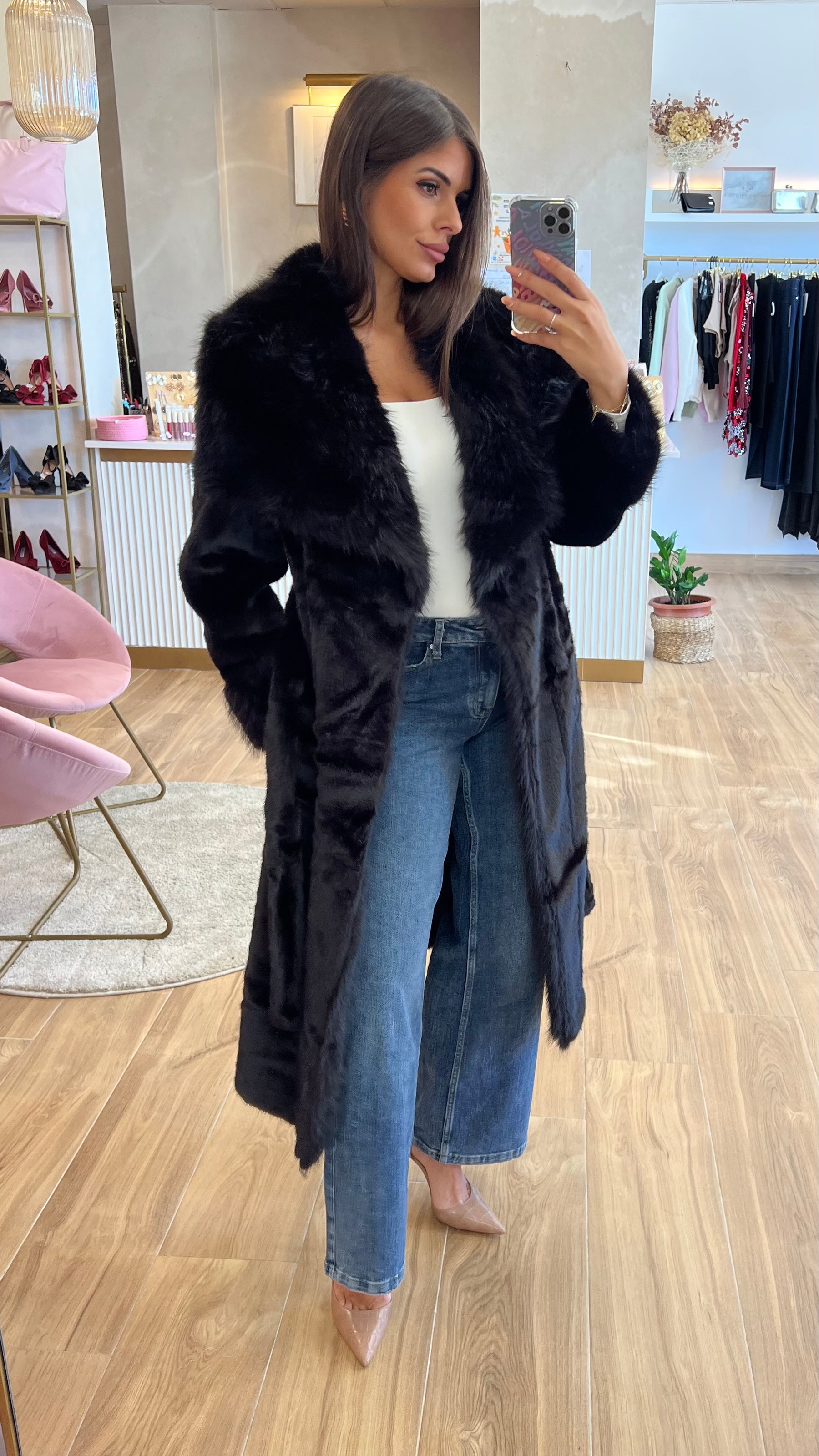 Abrigo Largo Negro Premium