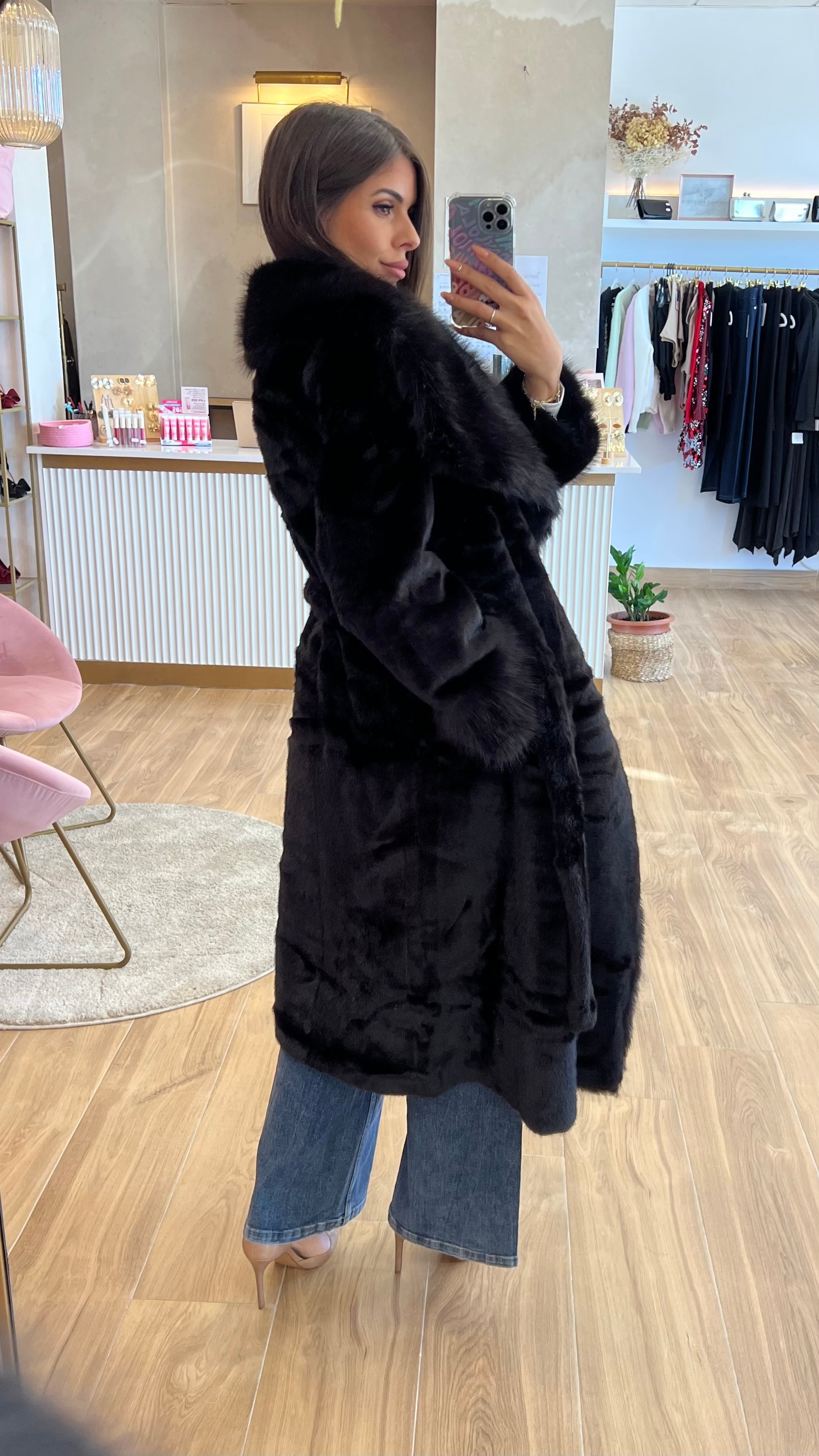 Abrigo Largo Negro Premium