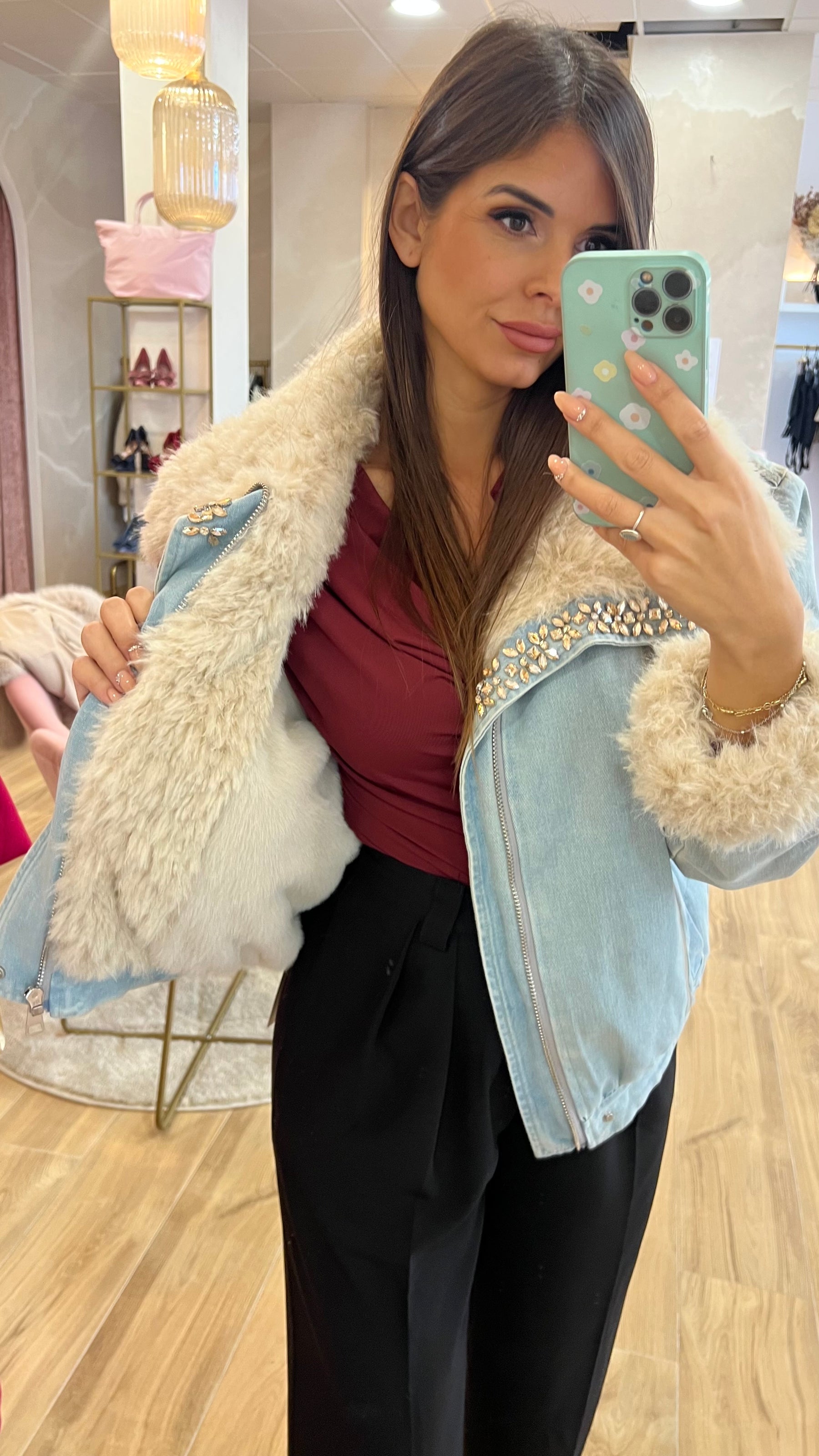 Chaqueta Denim Glam Fur