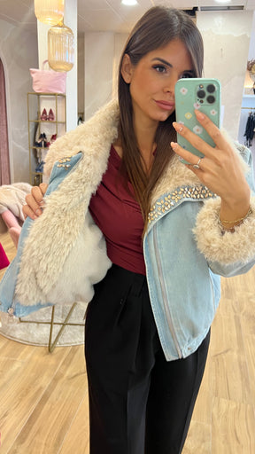 Chaqueta Denim Glam Fur