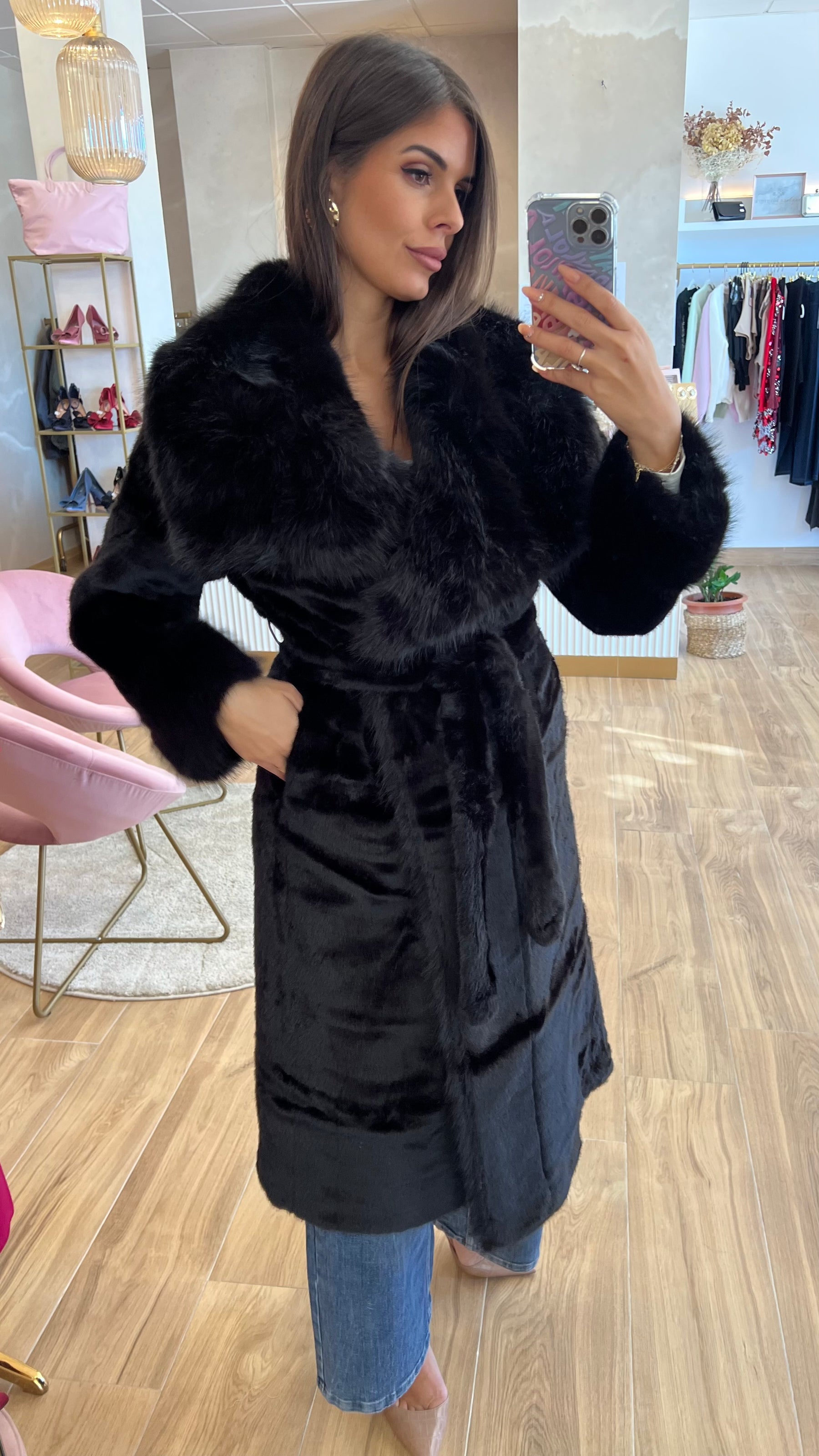 Abrigo Largo Negro Premium