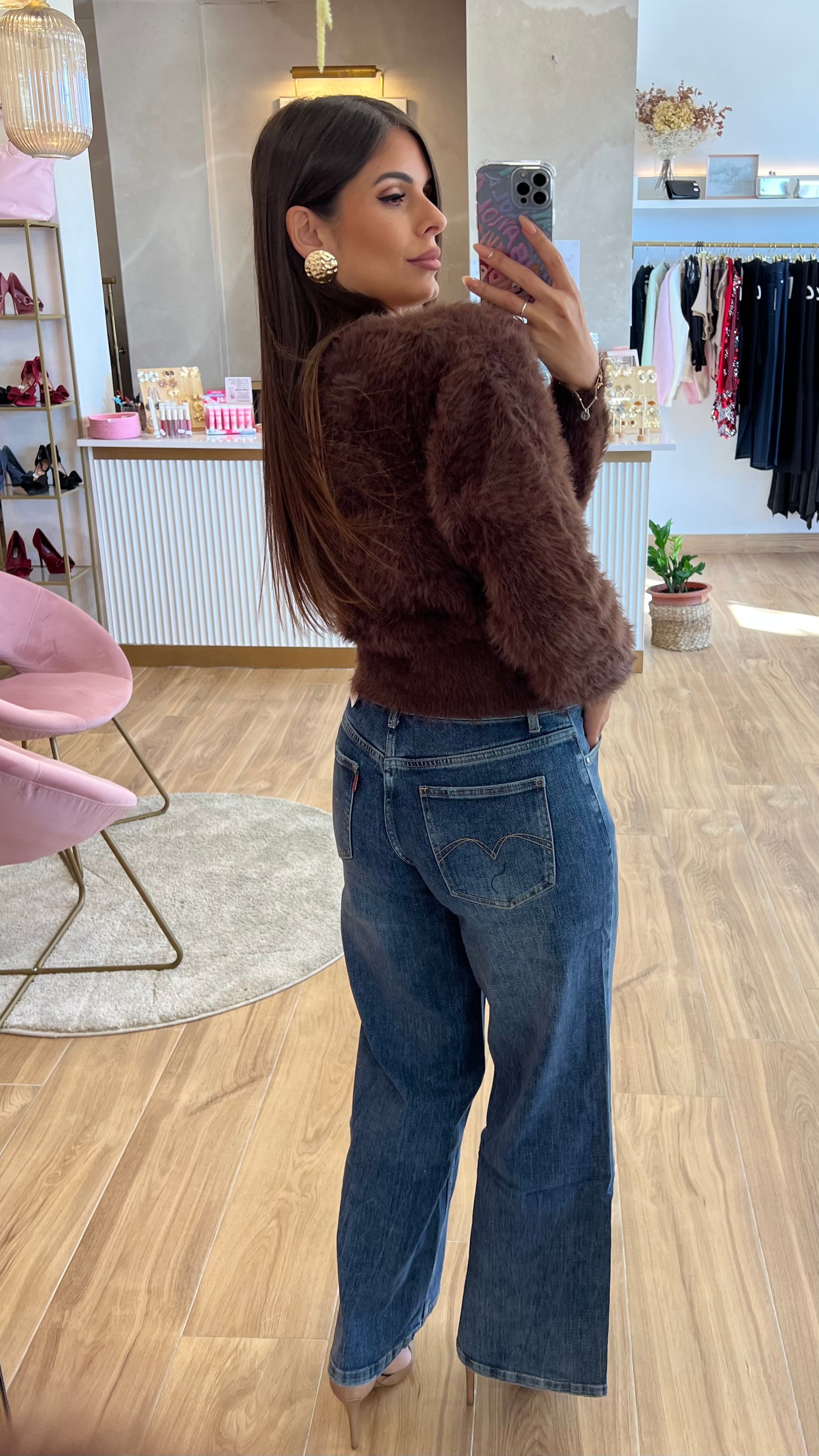 Rebeca Botones Oro Marrón