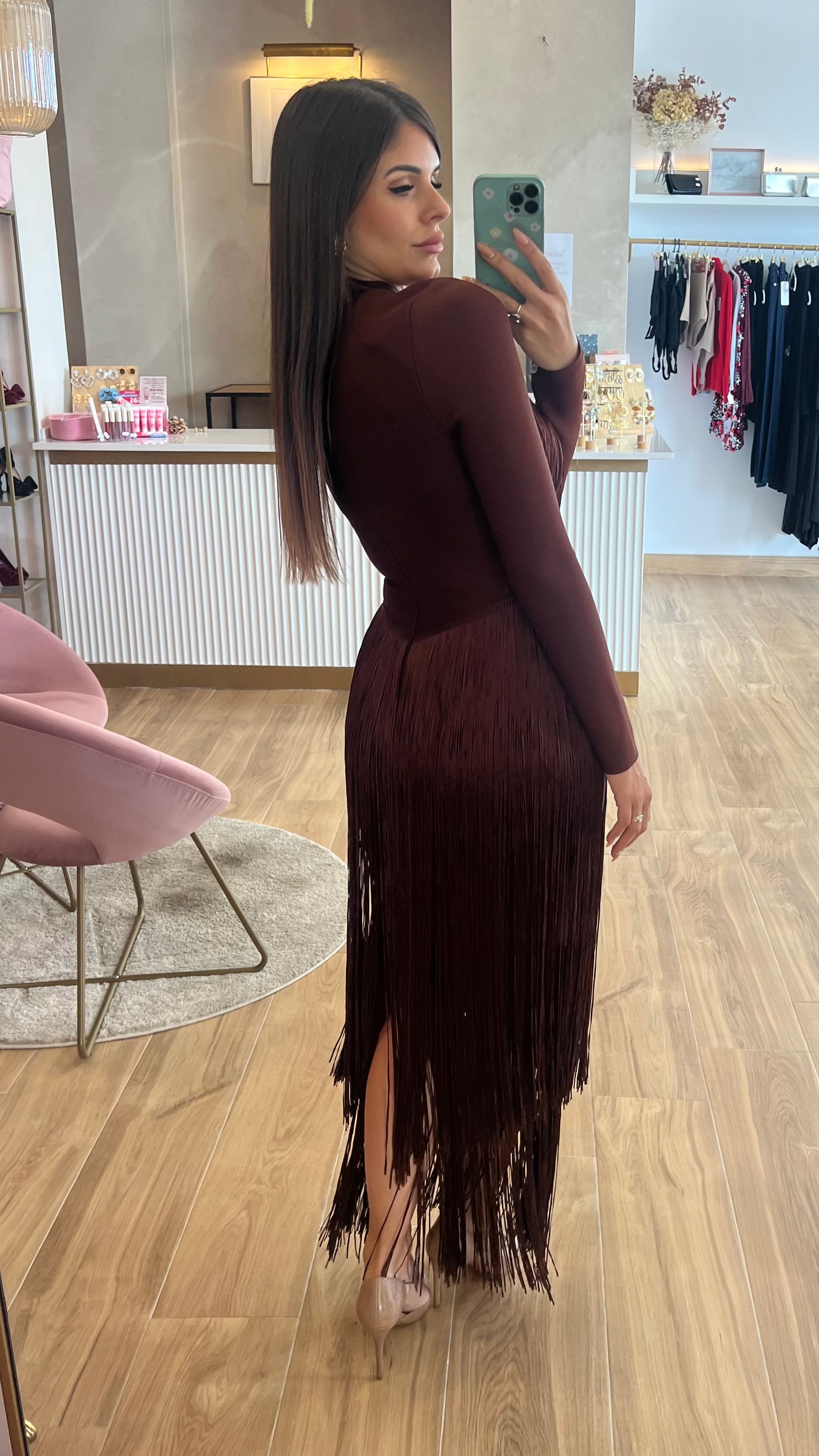 Vestido Bandage Flecos Chocolate