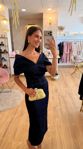 Vestido Jacquard Marino “Made in Spain”
