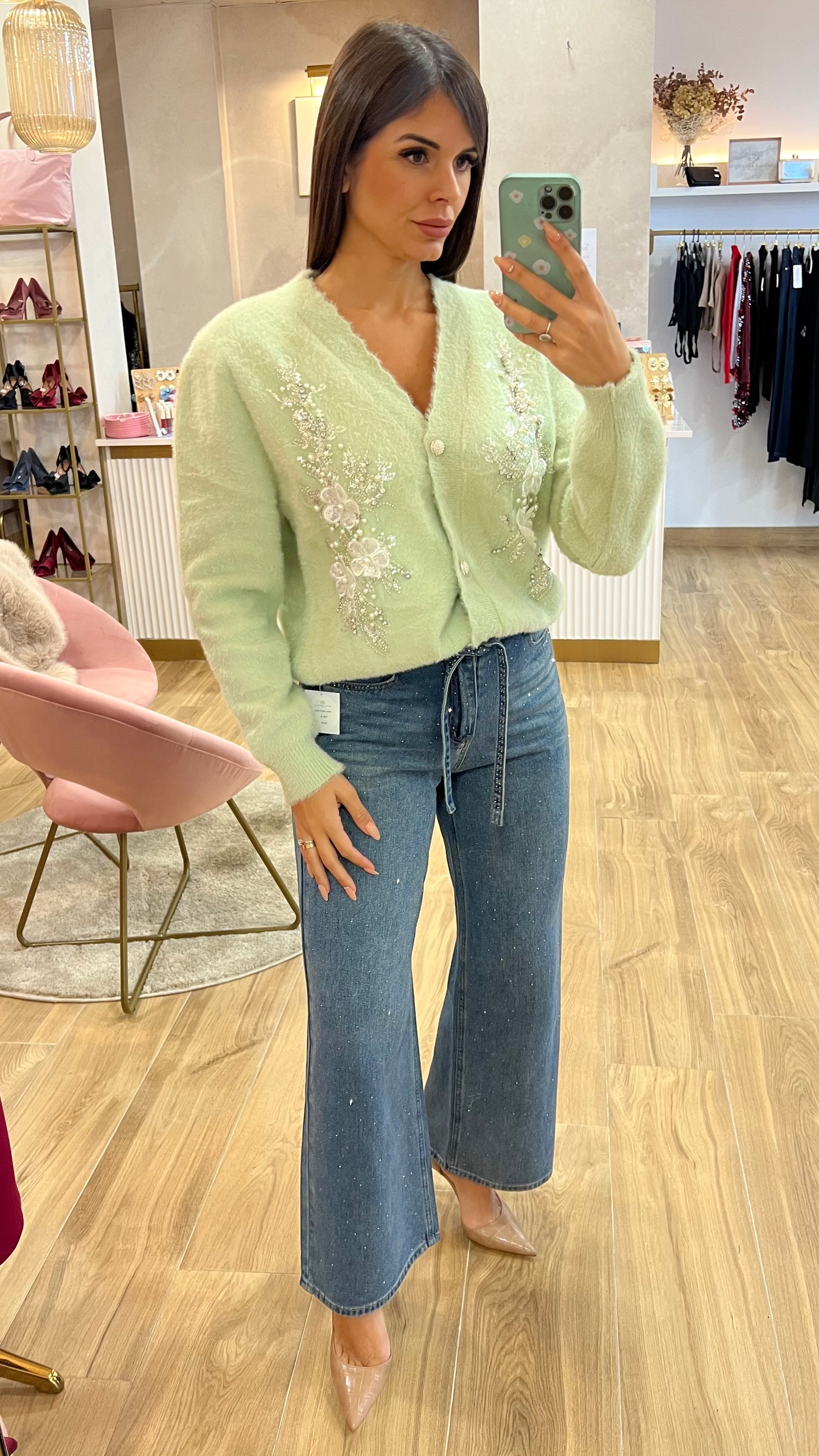 Rebeca Bordado Joya Menta