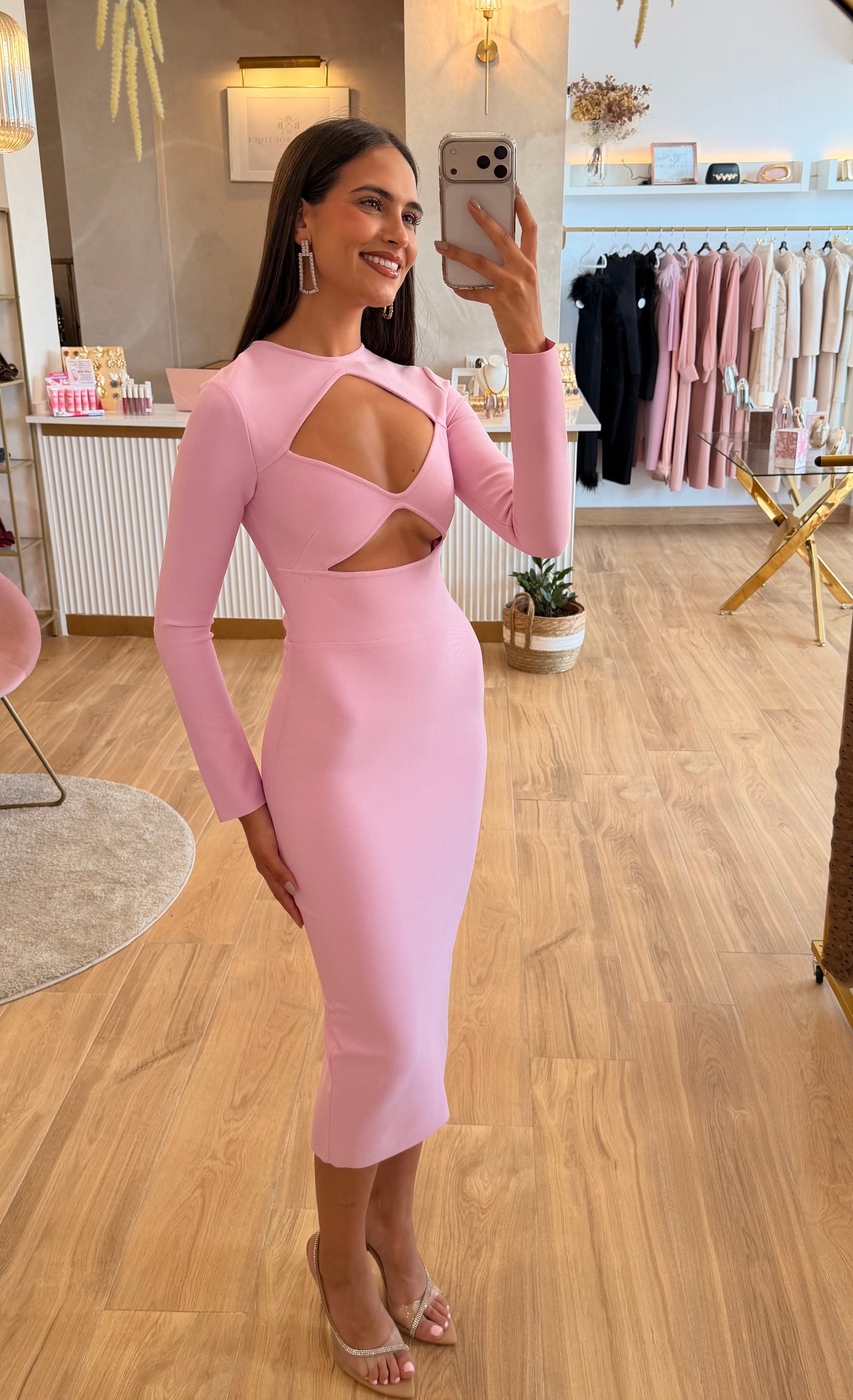 Vestido Bandage Barbie Rosa