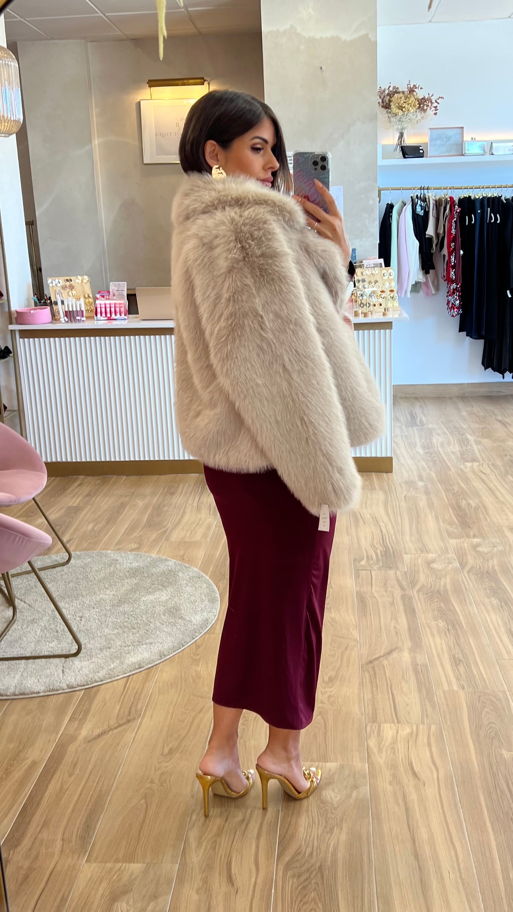 Vestido Drapeado Burdeos