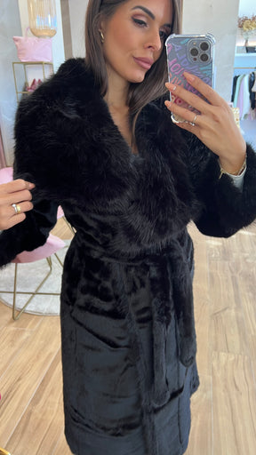 Abrigo Largo Negro Premium