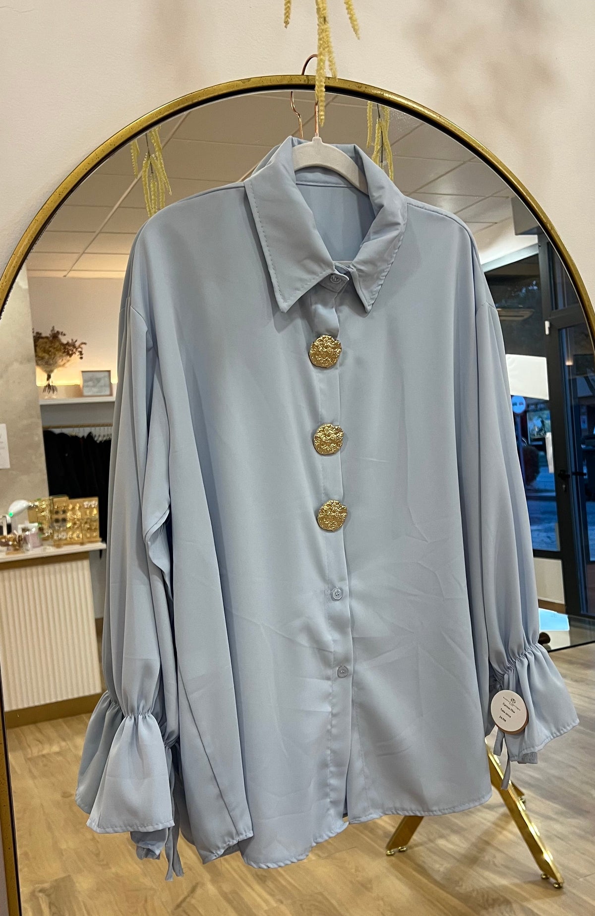 Camisa Botones Oro Celeste