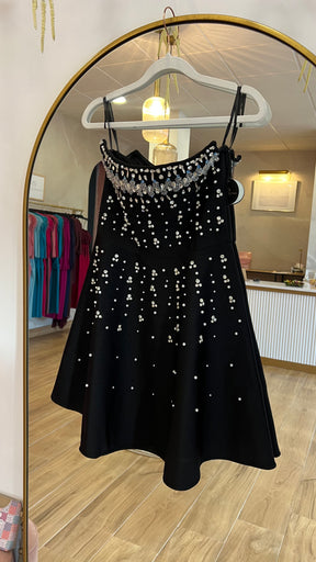 Vestido Reina Cristales Negro