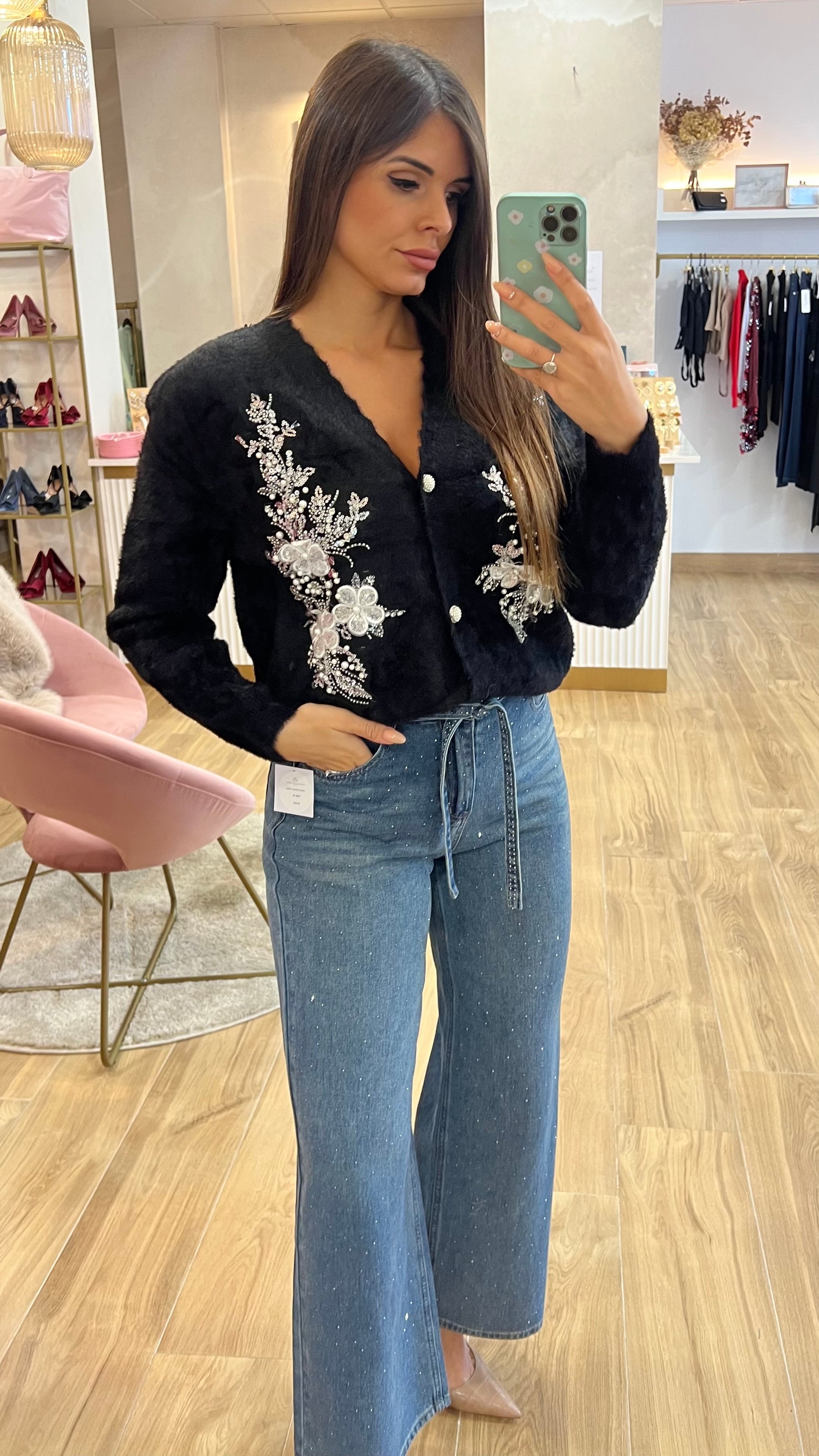 Rebeca Bordado Joya Negra