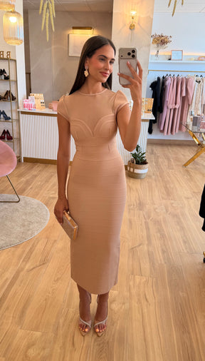 Vestido Bandage Charlotte Beige