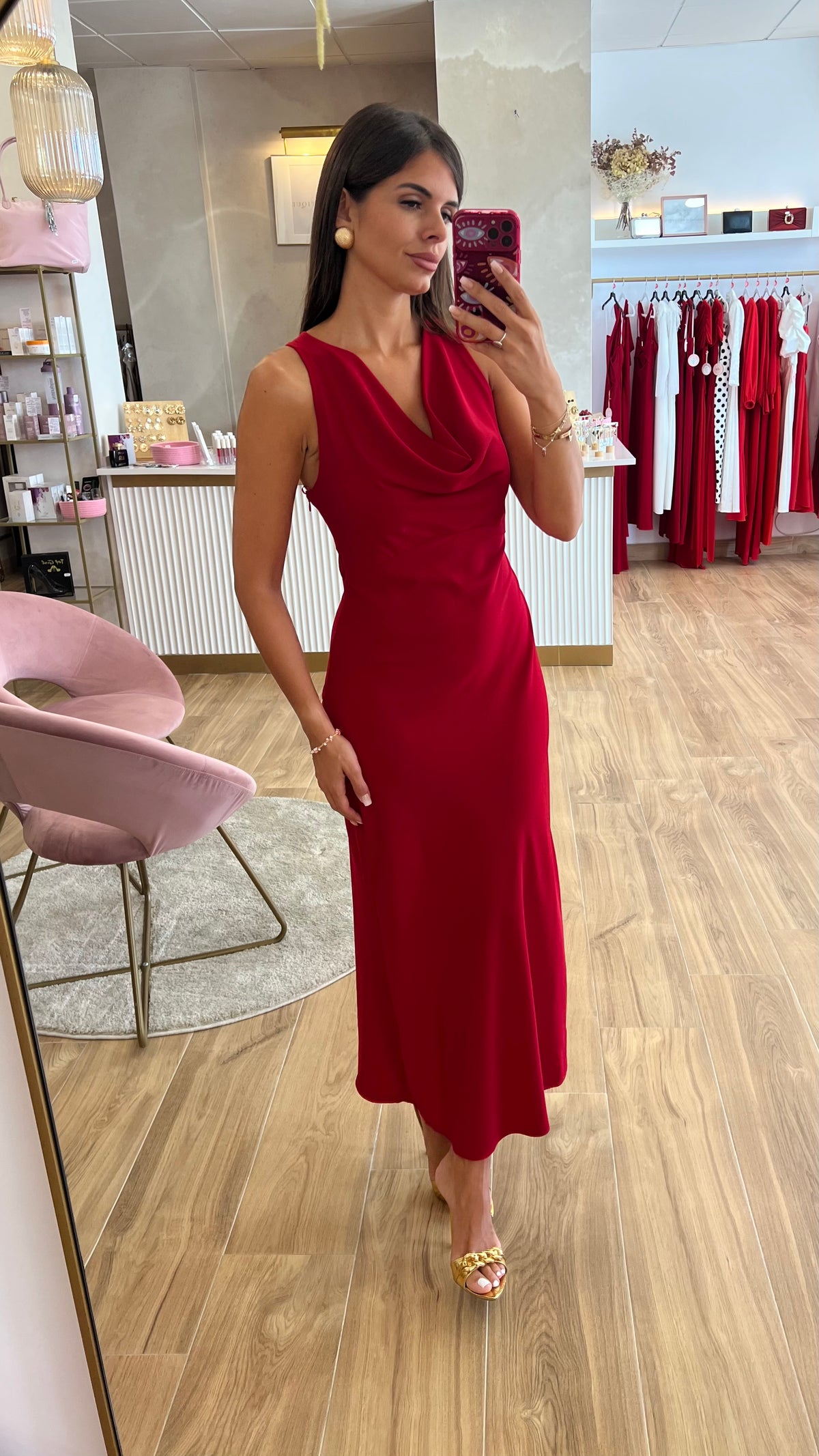 Vestido Rojo Aplique
