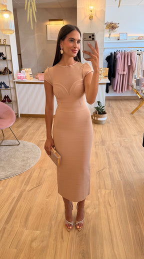Vestido Bandage Charlotte Beige