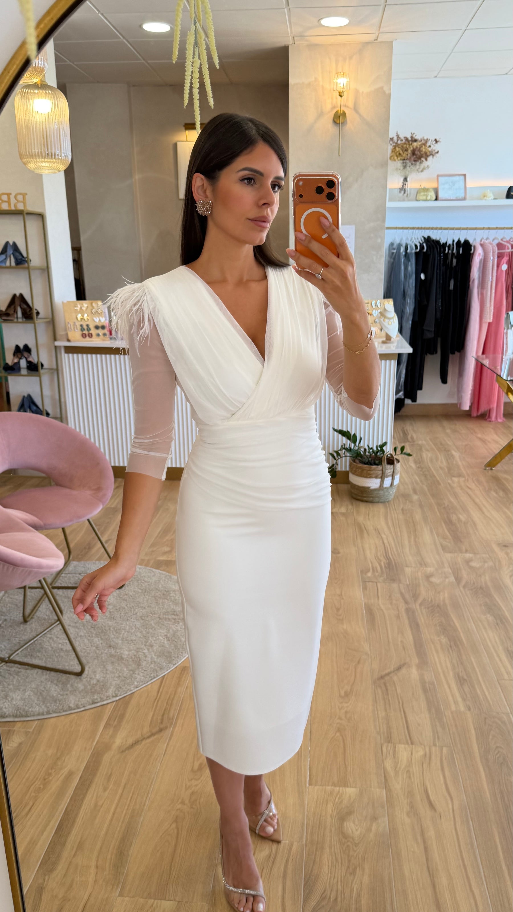 Vestido Leonor Blanco Escote V “Made in Spain”