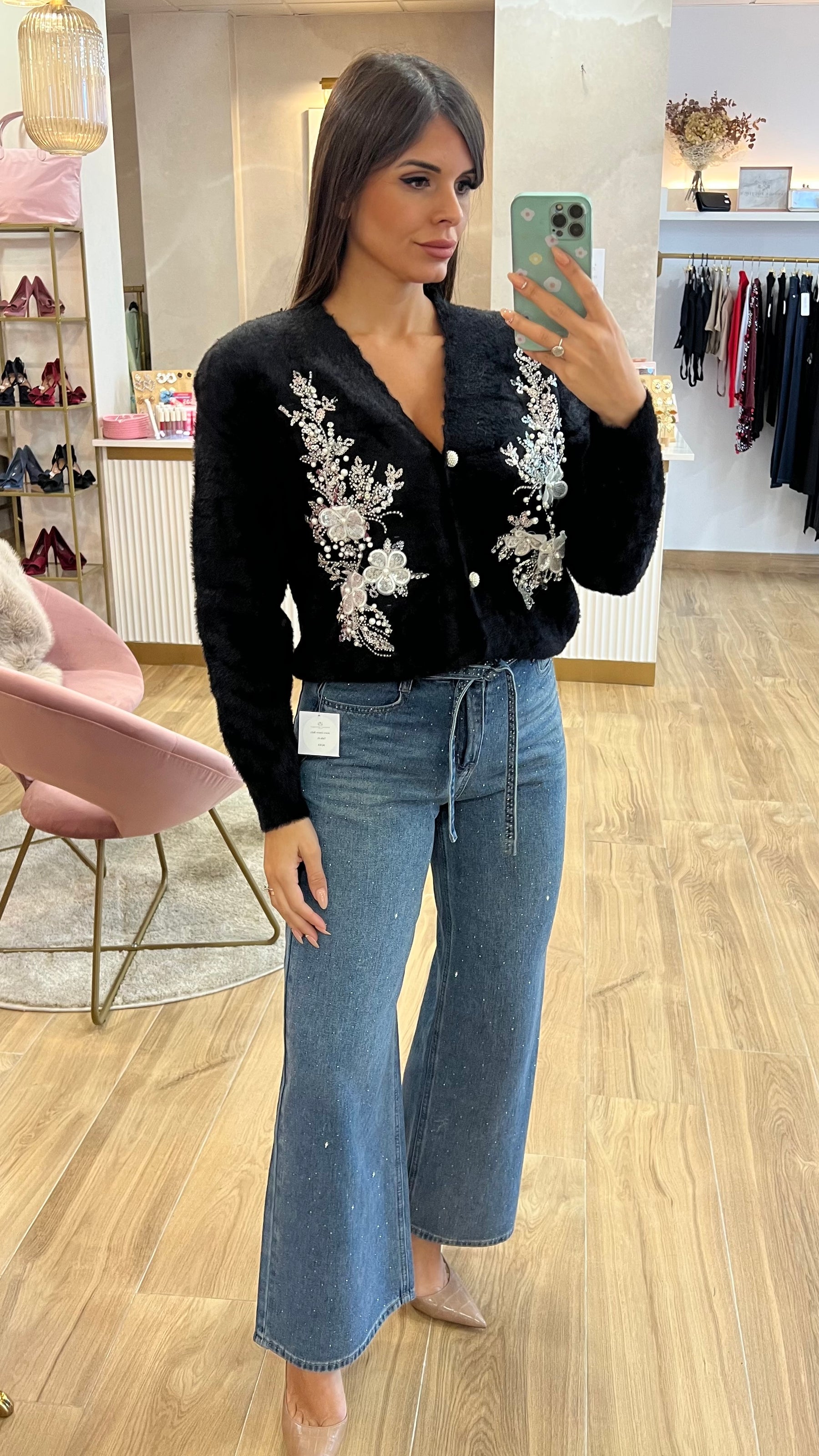 Rebeca Bordado Joya Negra