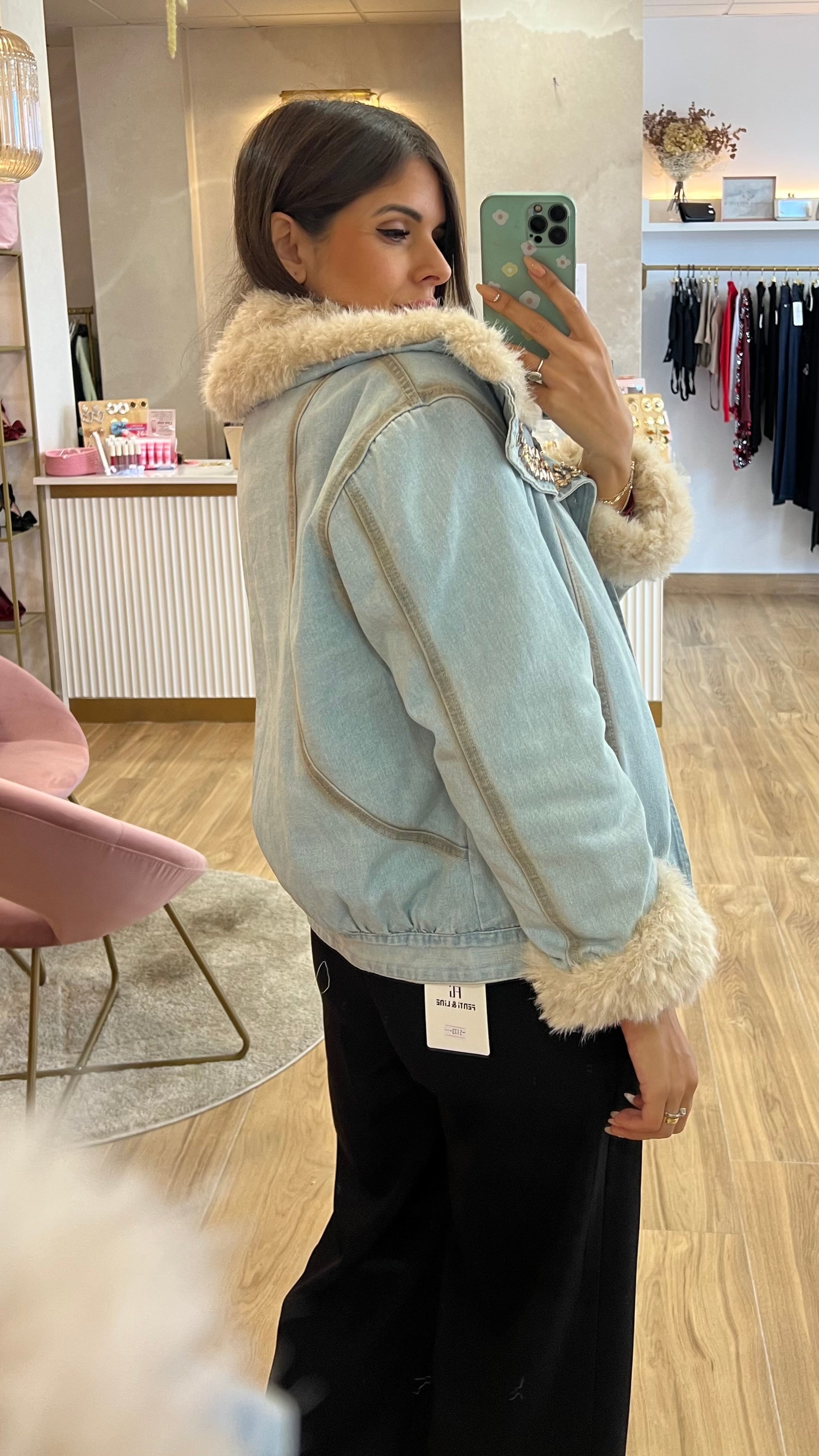 Chaqueta Denim Glam Fur