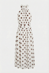 Vestido Blanco Lunar Marrón