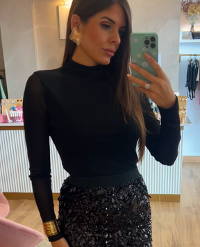 Top Cuello Perkins Negro