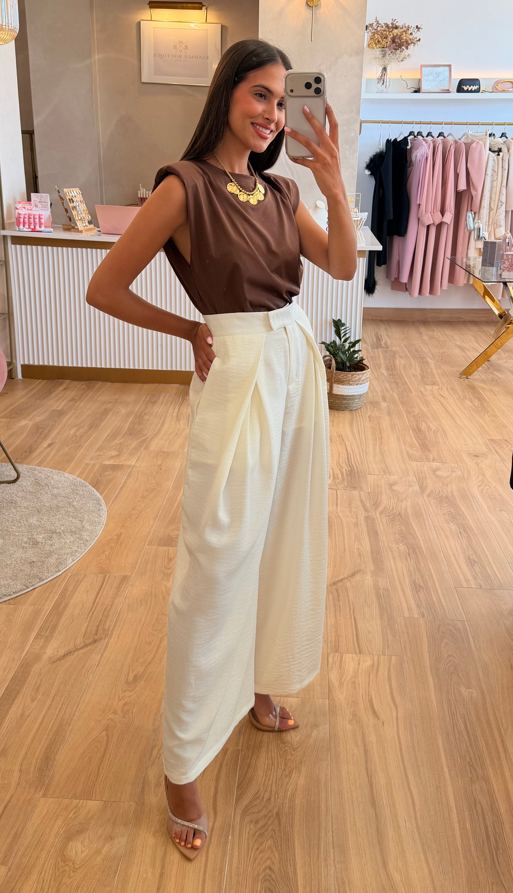 Pantalón Palazzo Beige