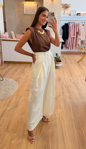 Pantalón Palazzo Beige
