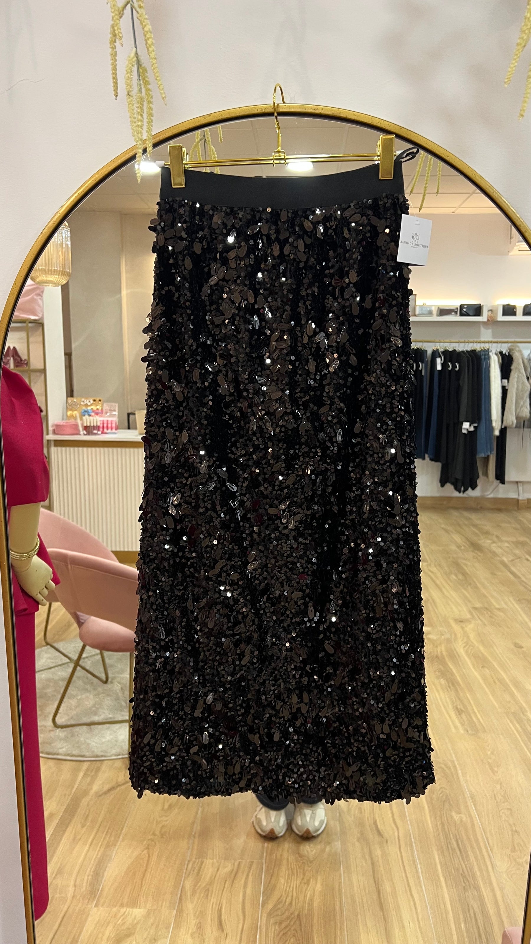 Falda Lentejuela Negra