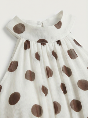 Vestido Blanco Lunar Marrón