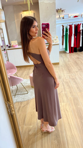 Vestido Noelia Aplique Oro
