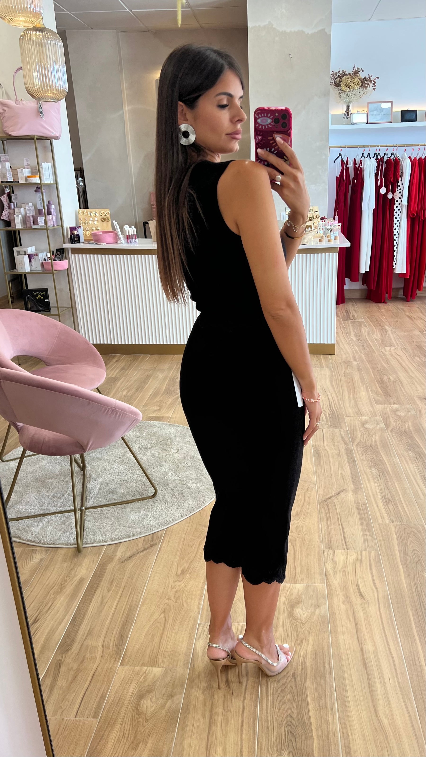 Conjunto Punto y Bordado Negro