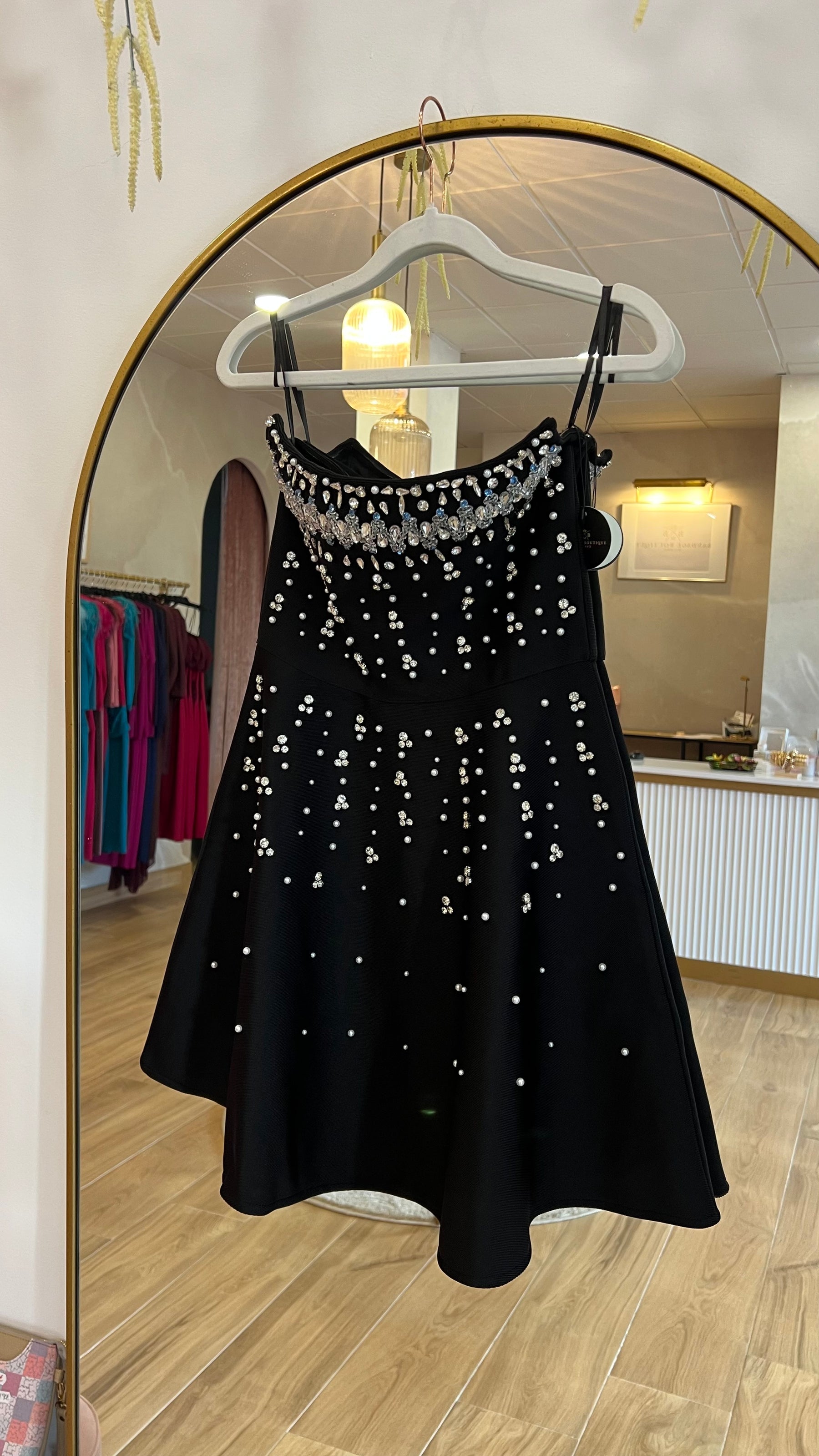 Vestido Reina Cristales Negro