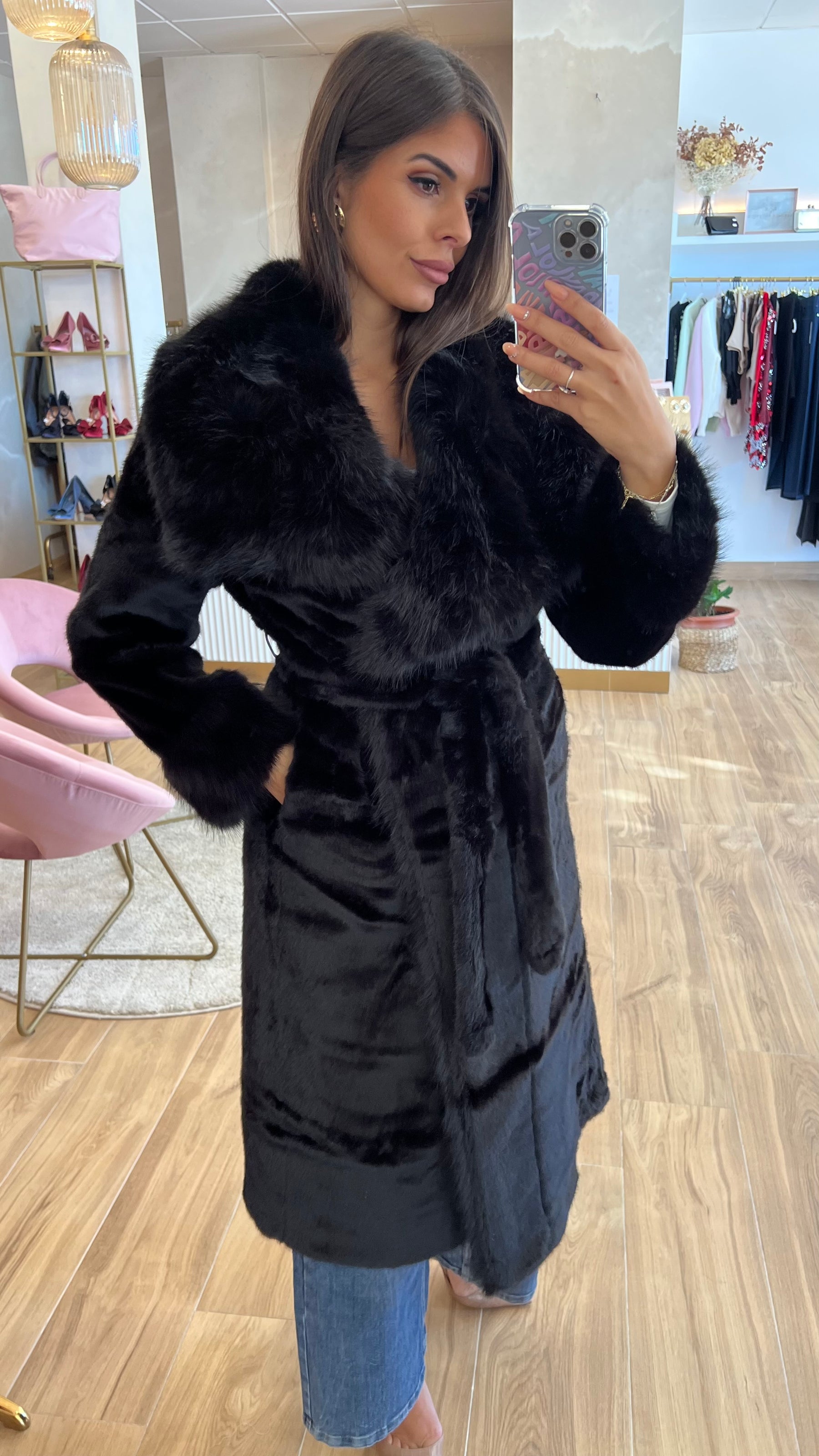 Abrigo Largo Negro Premium