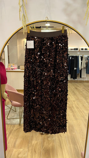 Falda Lentejuelas Marrón