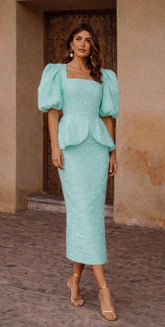 Vestido Rose Verde Agua Manga Corta “Made in Spain”