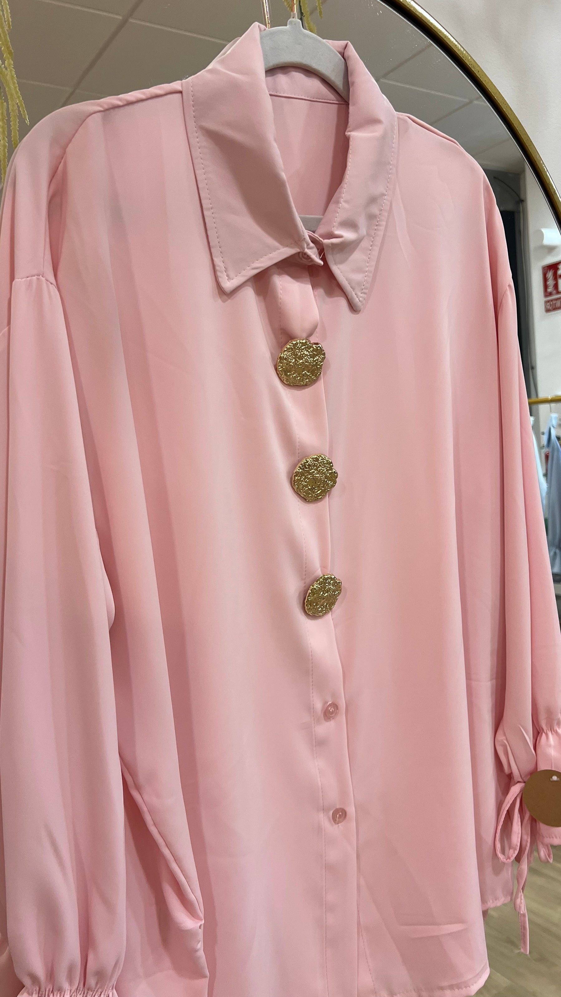Camisa Botones Oro Rosa