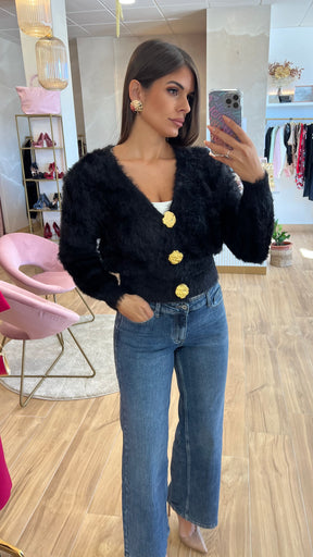 Rebeca Botones Oro Negra