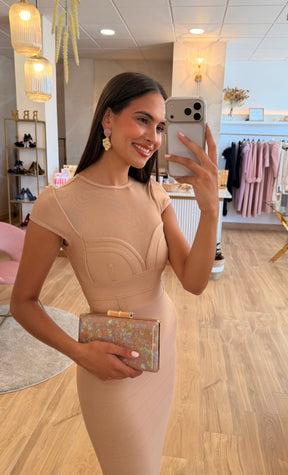 Vestido Bandage Charlotte Beige