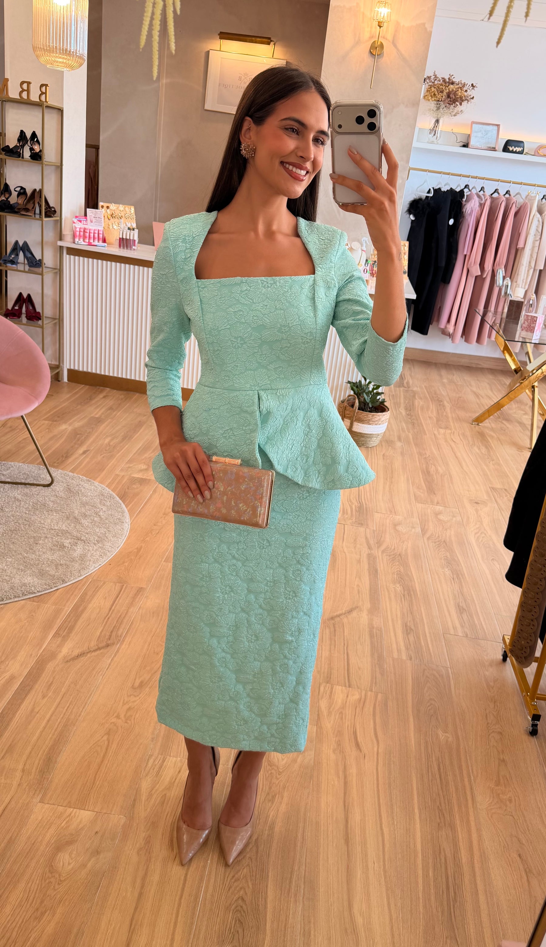 Vestido Rose Verde Agua “Made in Spain”