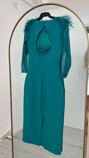 Vestido Leonor “Made in Spain” Color azul-verde Pato