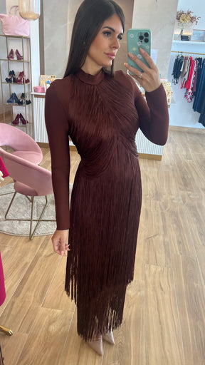 Vestido Bandage Flecos Chocolate